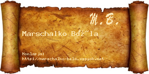 Marschalko Béla névjegykártya